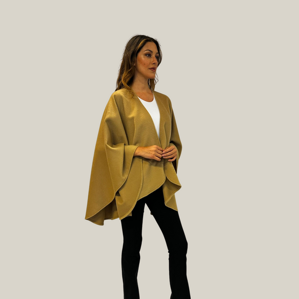 Daniela Corta Cape — Beige — beige baby alpaca by All Alpaca
