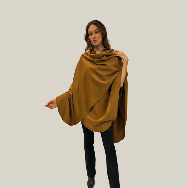 Daniela Larga Canela Cape — canela baby alpaca by All Alpaca