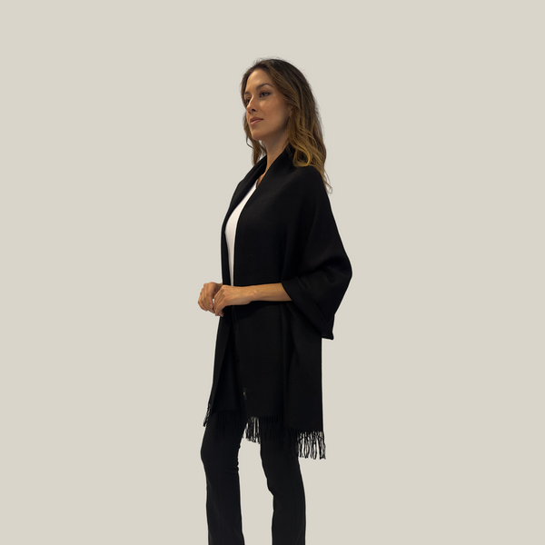 Tacna Wrap — Black — único baby alpaca by All Alpaca