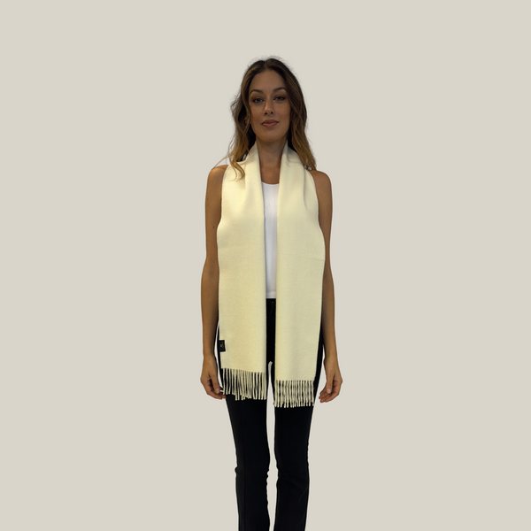 Lima Scarf — Bone — bone baby alpaca by All Alpaca