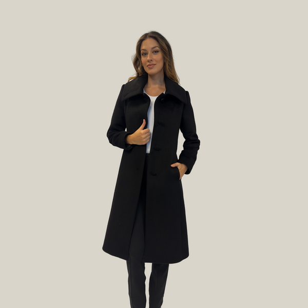 Bianca Coat — Black — black baby alpaca by All Alpaca