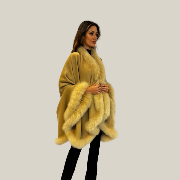 Maju Larga Cape — Beige — beige baby alpaca by All Alpaca