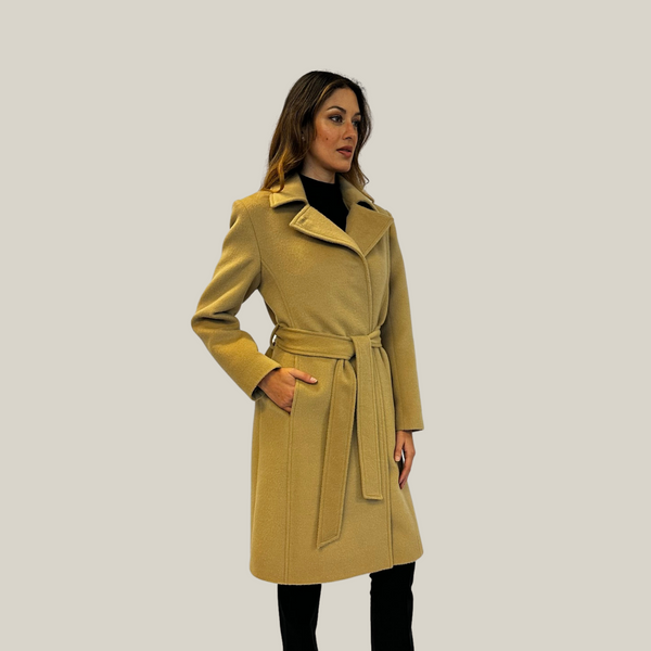 Fátima Coat — Beige — beige baby alpaca by All Alpaca