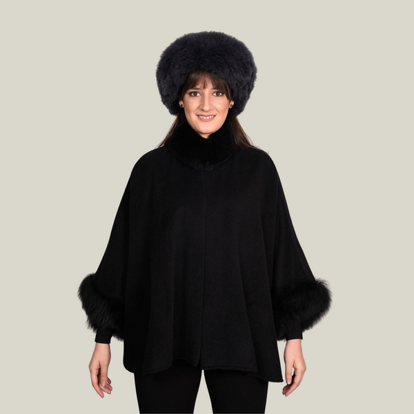 Abigail Cape — Black — black baby alpaca by All Alpaca