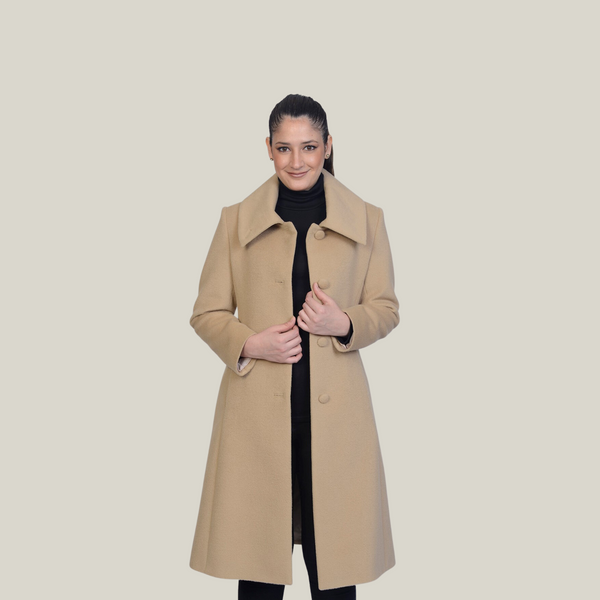 Bianca Coat — Beige — beige baby alpaca by All Alpaca