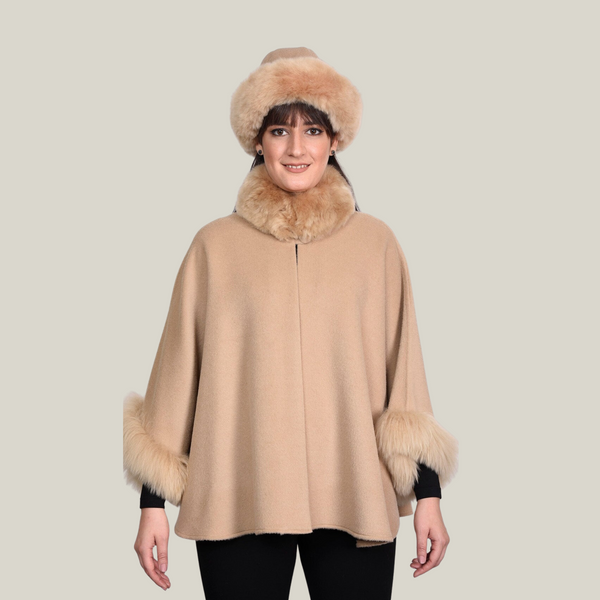 Abigail Cape — Beige — beige baby alpaca by All Alpaca