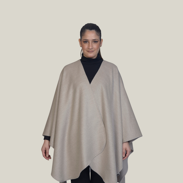 Daniela Larga Cape — Sand — sand baby alpaca by All Alpaca