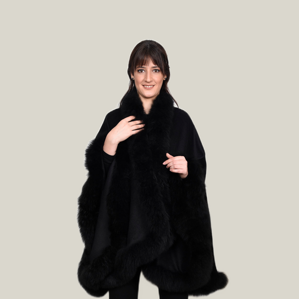 Maju Larga Cape — Black — black baby alpaca by All Alpaca