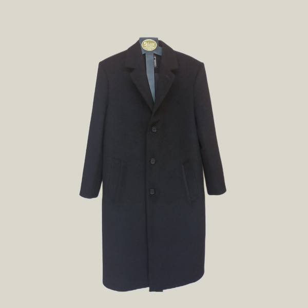 Lucas Coat — Black — black baby alpaca by All Alpaca