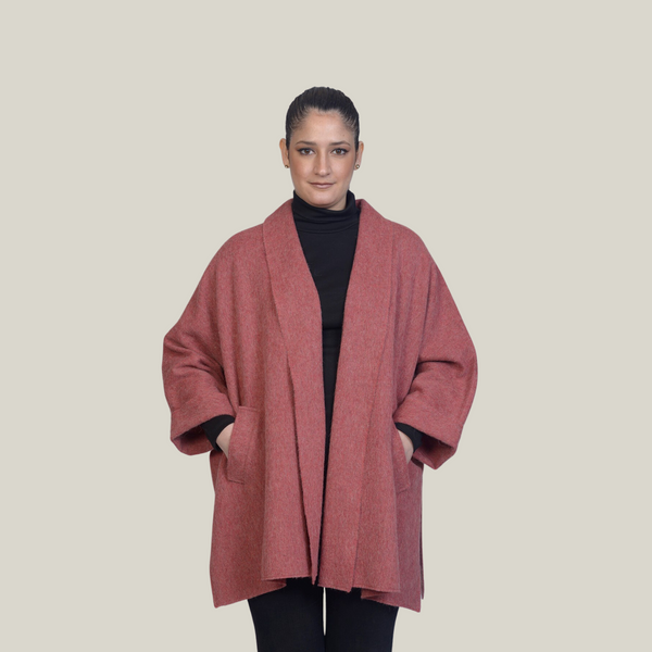 Kimono Nicole Coral — coral alpaca by All Alpaca