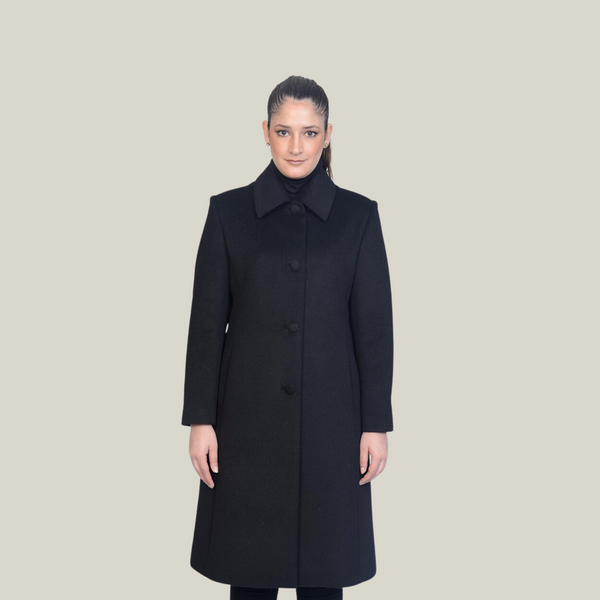 Verónica Coat — Black — black baby alpaca by All Alpaca