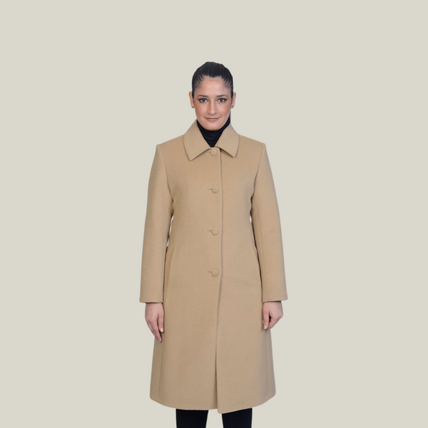 Verónica Coat — Beige — beige baby alpaca by All Alpaca