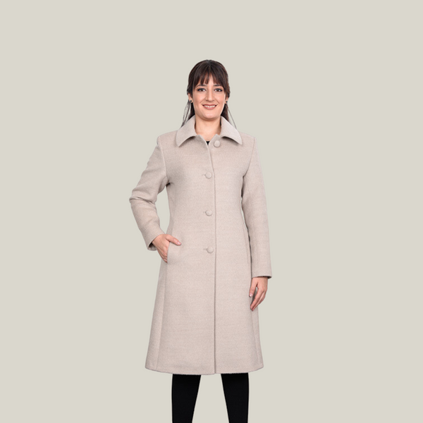 Verónica Coat — Sand — sand baby alpaca by All Alpaca