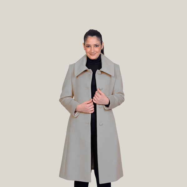 Bianca Coat — Bone — bone baby alpaca by All Alpaca