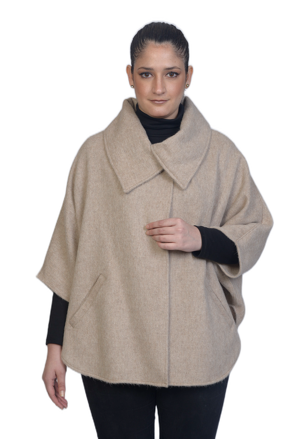 Valeria Cape — Sand — sand alpaca by All Alpaca