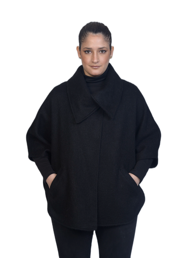 Valeria Cape — Black — black alpaca by All Alpaca