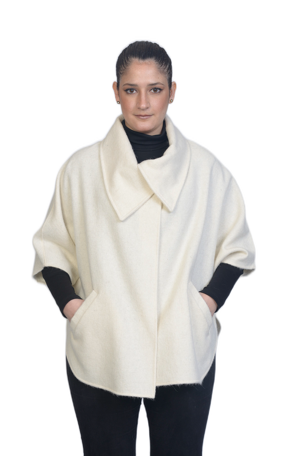 Valeria Cape — Bone — bone alpaca by All Alpaca