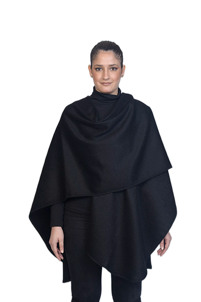 Patricia Cape — Black — black baby alpaca by All Alpaca